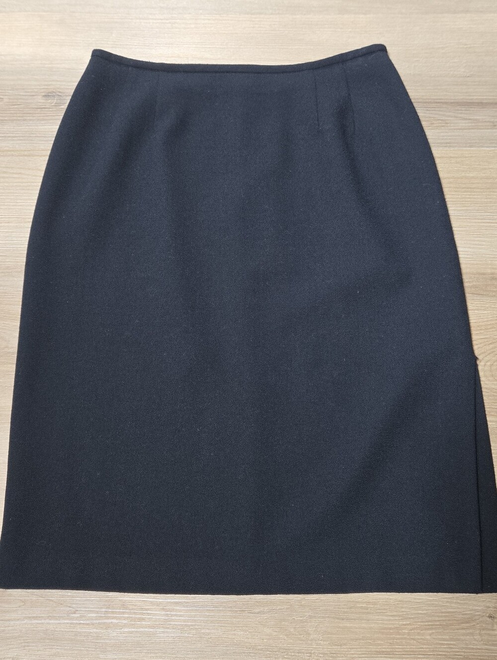 Vintage Wool Black Pencil Skirt - Women's Tailored Skirt